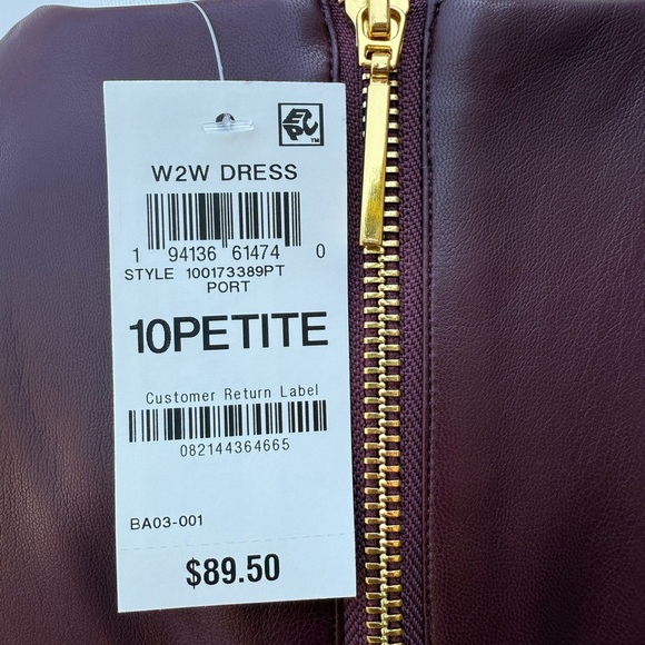 International Concepts / INC Women’s Faux Leather Panel Midi Dress SZ 10 Petite - Picture 11 of 17